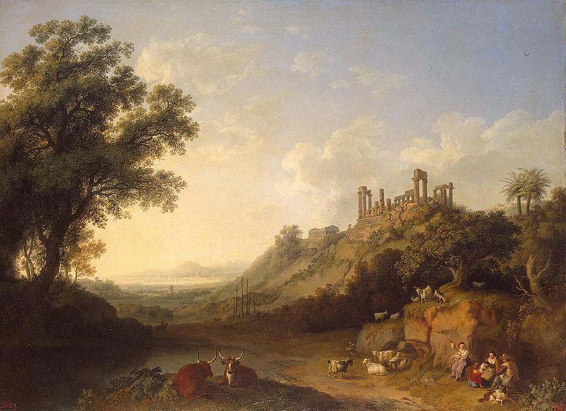 Jacob Philipp Hackert Landschaft mit Tempelruinen auf Sizilien